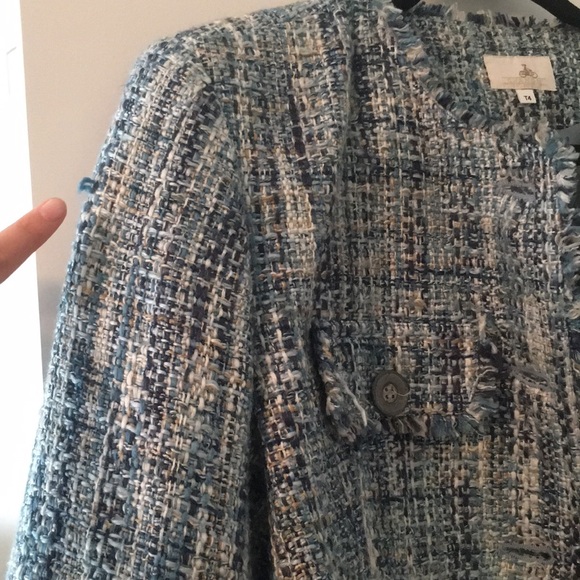 Chanon Collection beautiful blue tweed jacket - Picture 8 of 12
